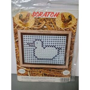 Vintage NeedleMagic Teneriffe Embroidery Duck Kit‎ Gingham Scratch Art 1212 5x7